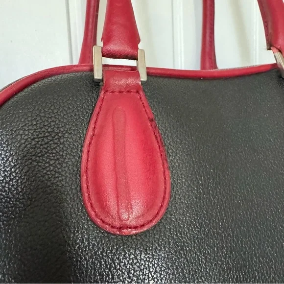 Furla Elegant Black and Red Leather Handbag